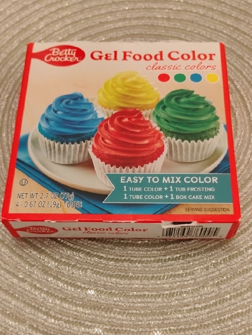 Betty Crocker Gel Food Color Tubes - Red, Blue, Yellow, Green